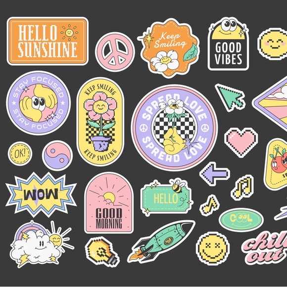 Positive Retro Sticker Pack - Picture 3 of 4